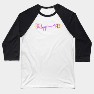 Philippians 4:13 Floral Baseball T-Shirt